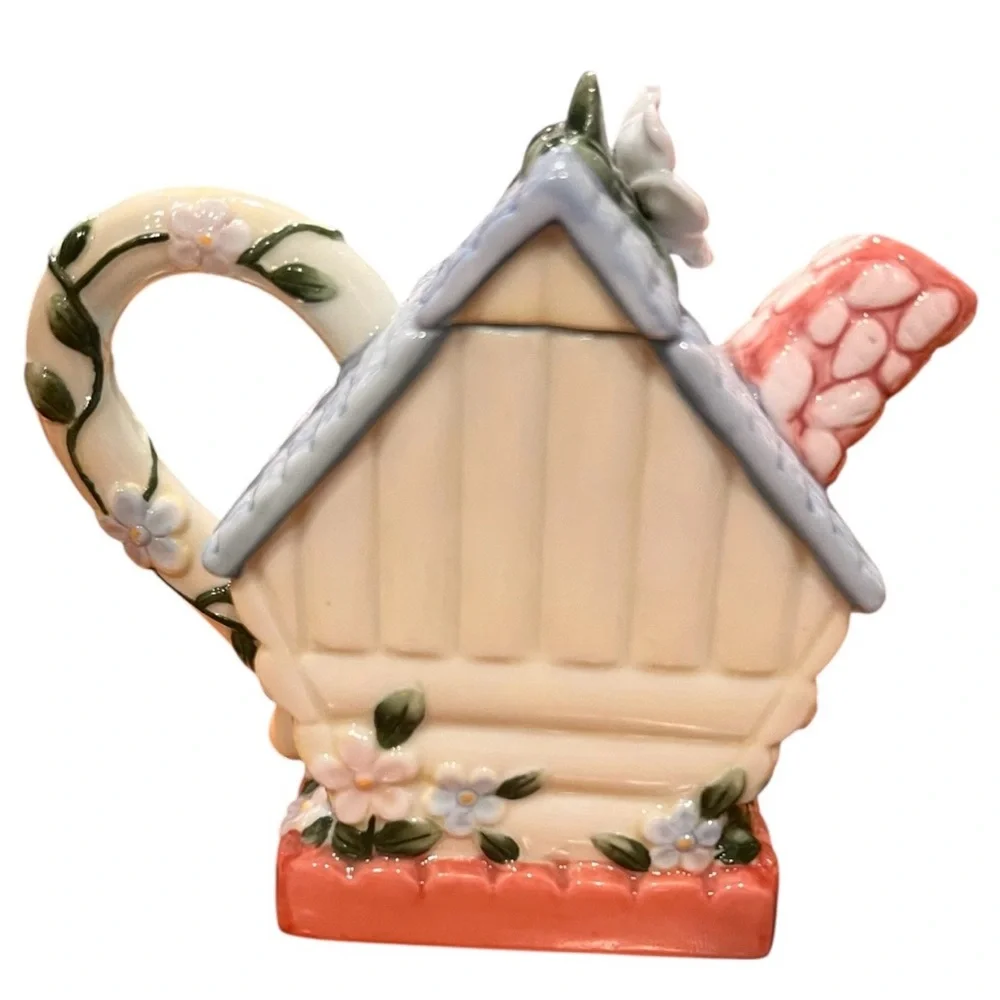 Vintage 1970's Westland Teapot, a Miniature Cottage Birdhouse.